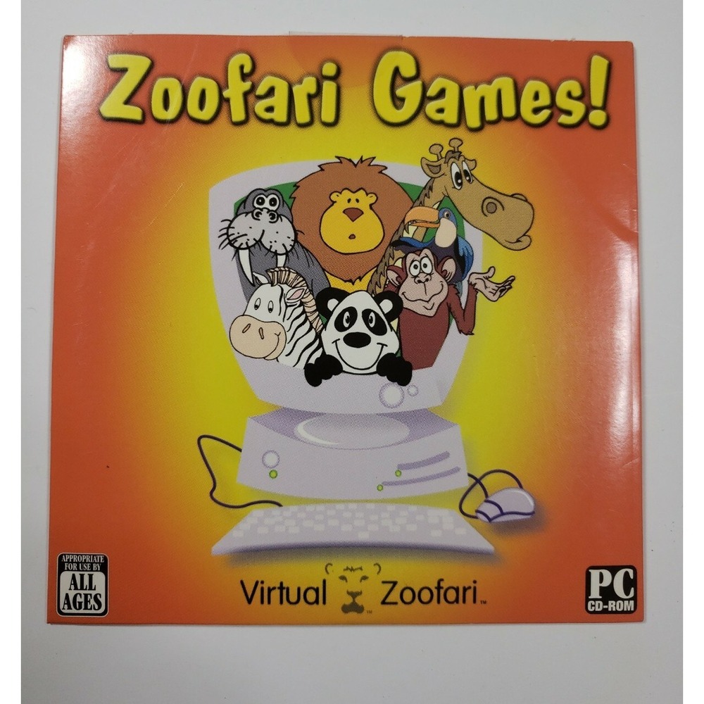 Vintage PC Sealed Zoofari Game Learn About Animals Mazes Puzzles Match All Ages